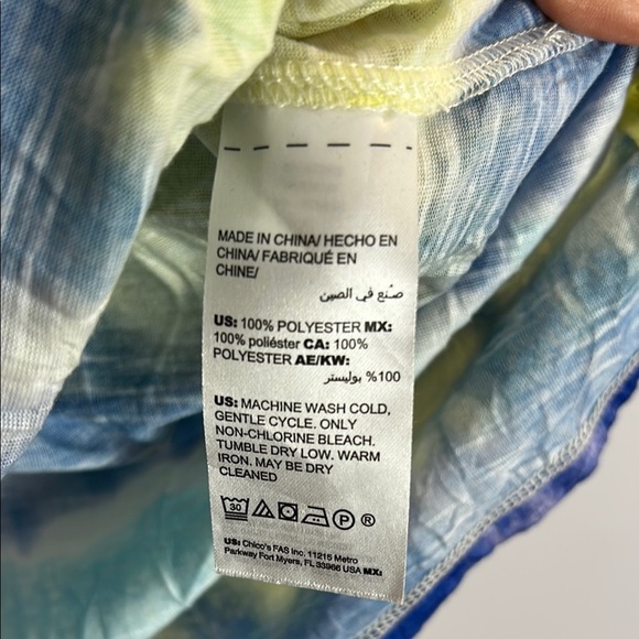 Chico's Multicolor Tie-Dye Women's Top Size 2 - Picture 7 of 9